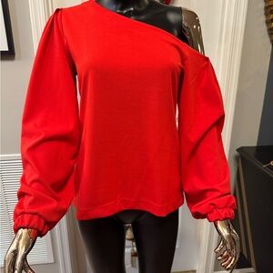 Banana Republic Red One-Shoulder Blouse